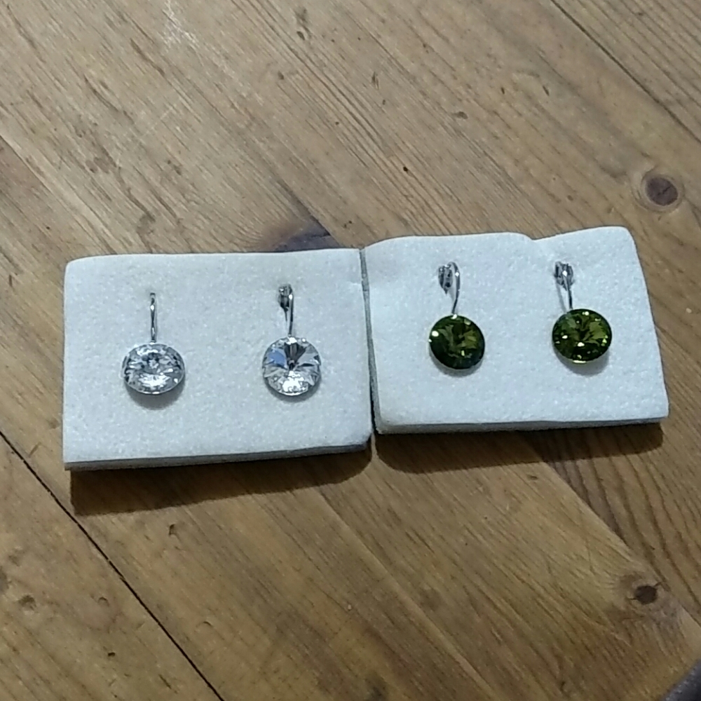 German Crystal French Clip Pierced Earring…